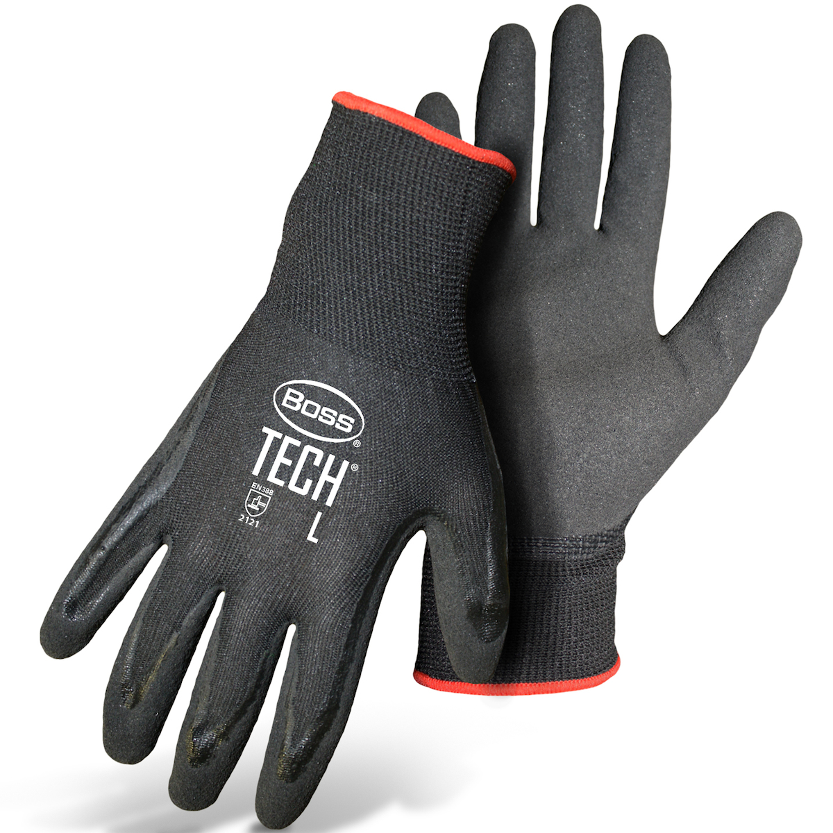 PIP 1UH7820 Tech Seamless Knit Polyester Glove with Double-Dipped Nitrile/PU Coating on Palm & Fingertips