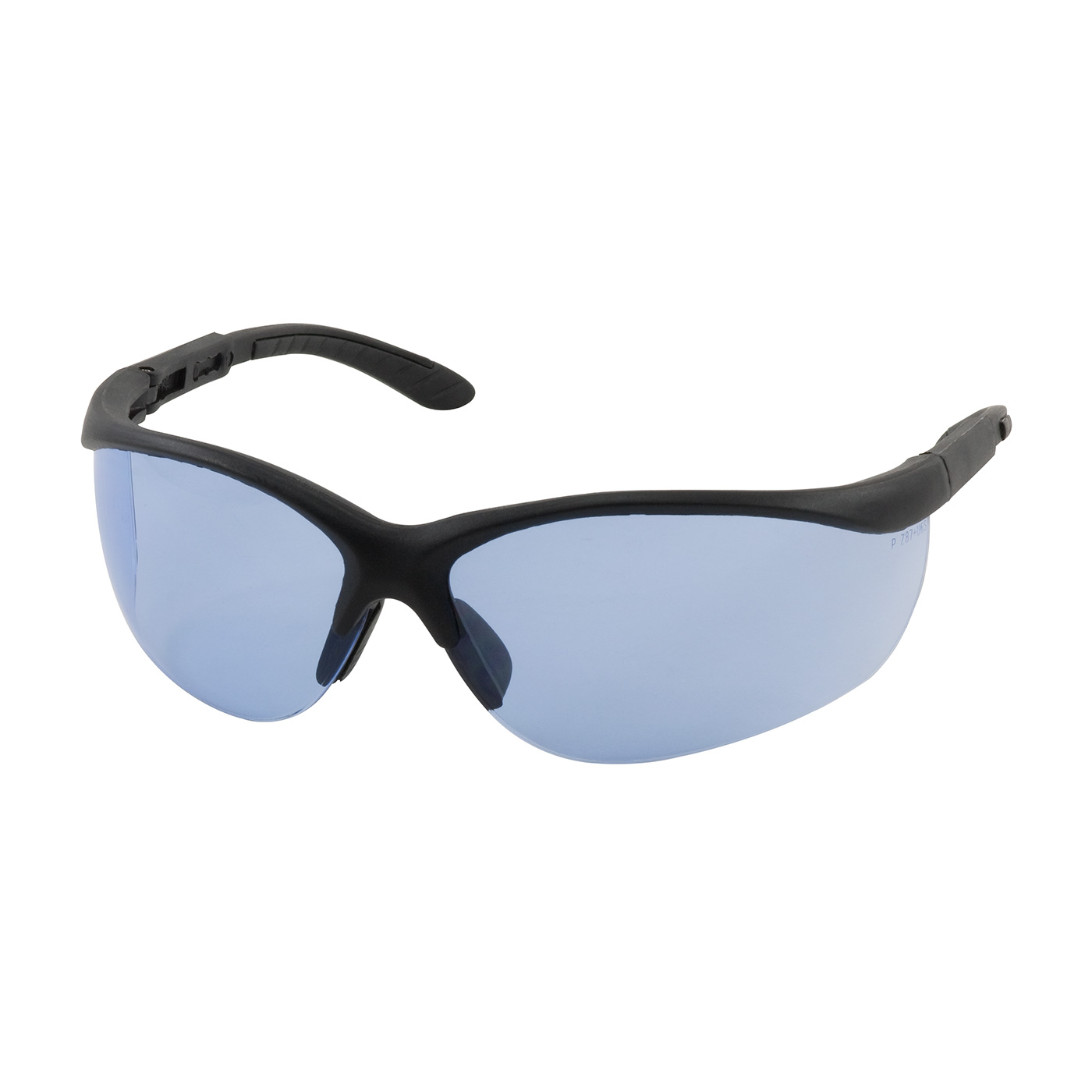 PIP 250-21-0403 Hi-Voltage AC Semi-Rimless Safety Glasses with Black Frame, Light Blue Lens and Anti-Scratch Coating
