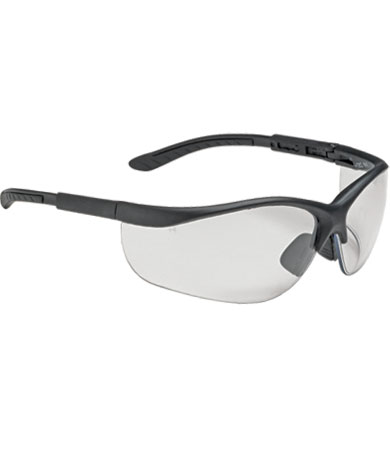PIP 250-21-0420 Hi-Voltage AC Semi-Rimless Safety Glasses with Black Frame, Clear Lens and Anti-Scratch / Anti-Fog Coating