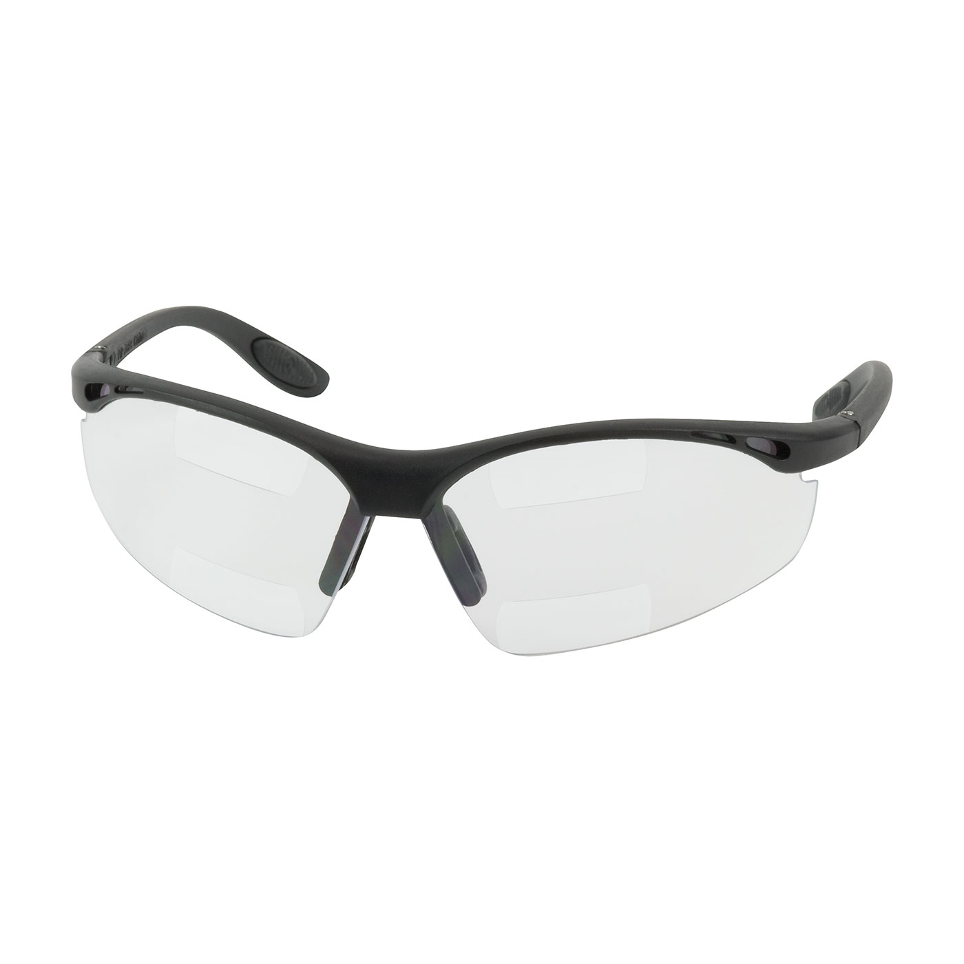PIP 250-25-2525 Double Mag Readers Semi-Rimless Safety Readers with Black Frame, Clear Lens and Anti-Scratch / Anti-Fog Coating - Dual +2.50 Diopter