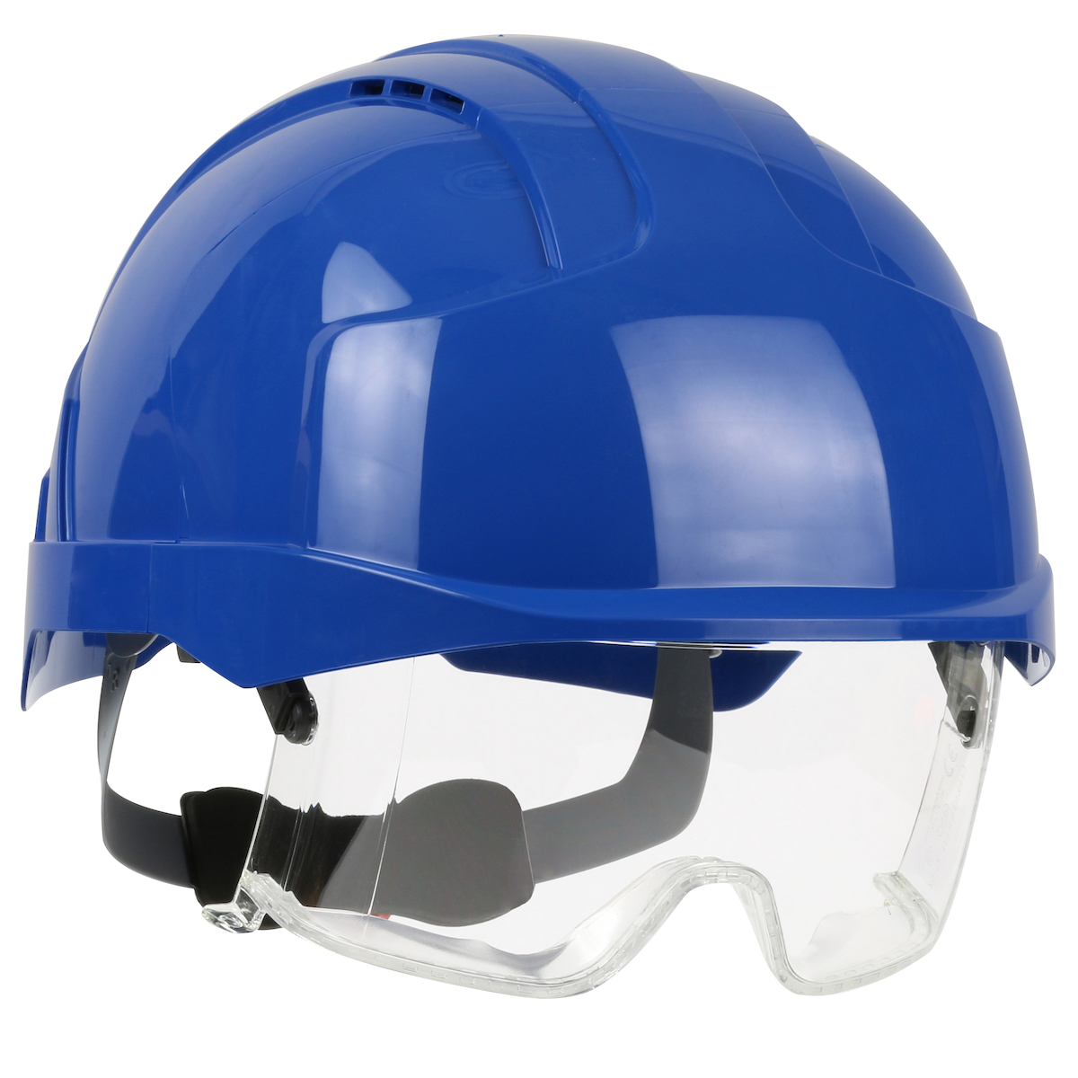 PIP 280-EVLV-50B EVO VISTAlens Type I, Vented Industrial Safety Helmet with Lightweight ABS Shell, Integrated ANSI Z87.1 Eye Protection, 6-Point Polyester Suspension and Wheel Ratchet Adjustment