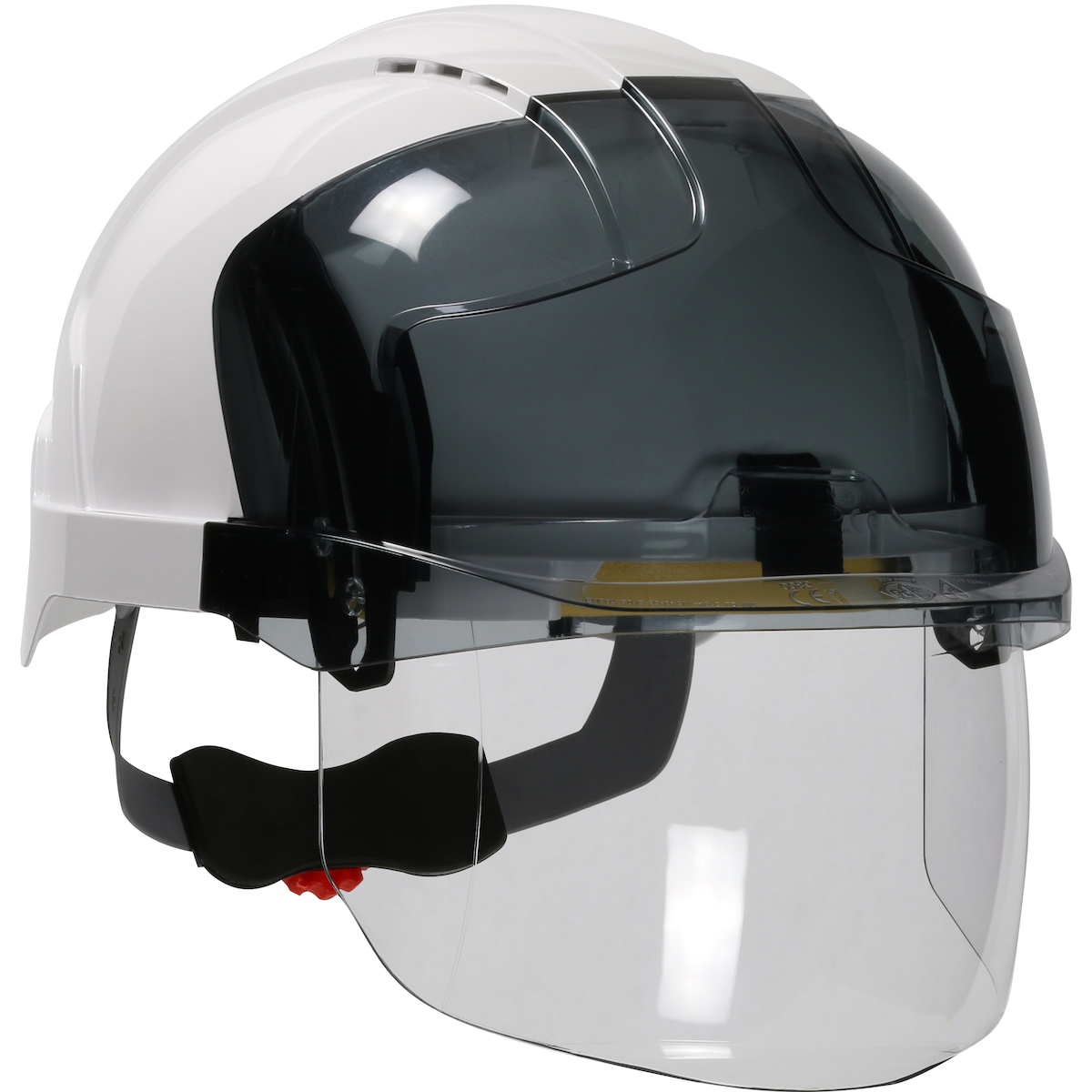PIP 280-EVSV-01S EVO VISTAshield Type I, Vented Industrial Safety Helmet with Lightweight ABS Shell, Integrated ANSI Z87.1 Faceshield, 6-Point Polyester Suspension and Wheel Ratchet Adjustment
