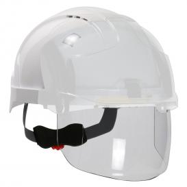 PIP 280-EVSV-01W EVO VISTAshield Type I, Vented Industrial Safety Helmet with Lightweight ABS Shell, Integrated ANSI Z87.1 Faceshield, 6-Point Polyester Suspension and Wheel Ratchet Adjustment