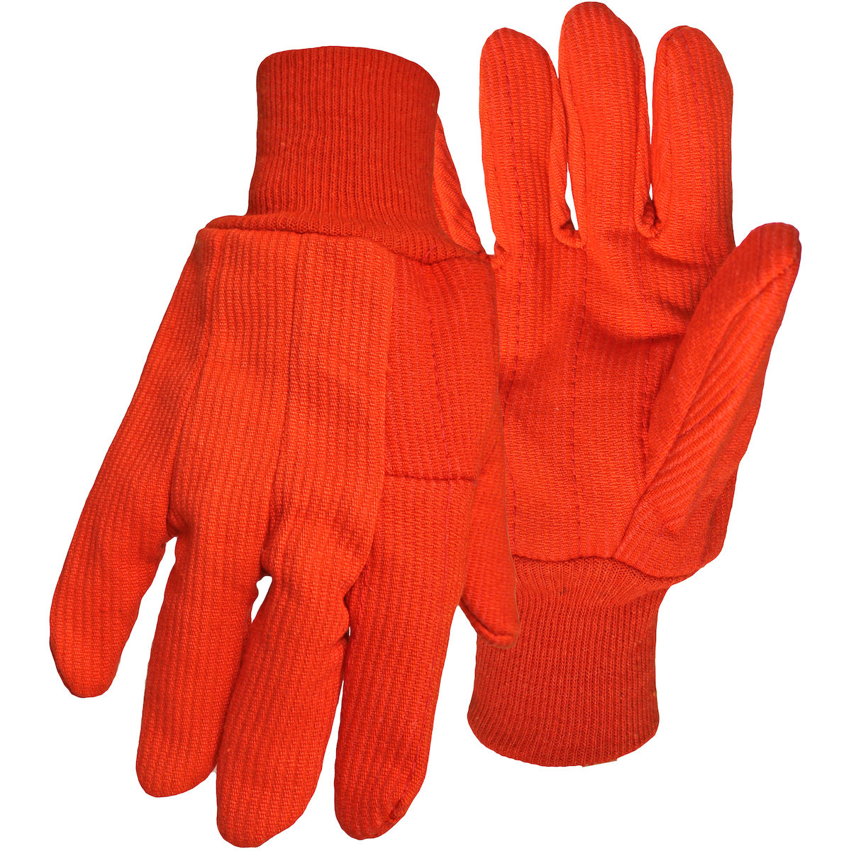 PIP 30PCF Hi-Vis Polyester/Cotton Double Palm Glove with Nap-In Finish - Knit Wrist