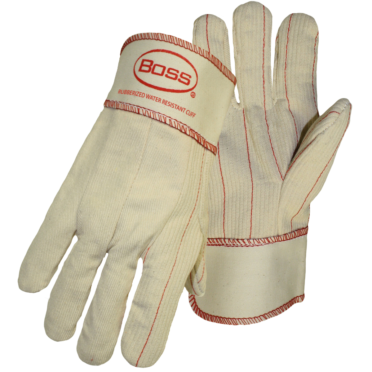 PIP 30SI Cord Cotton Canvas Double Palm Glove with Nap-in Finish - Rubberized Safety Cuff