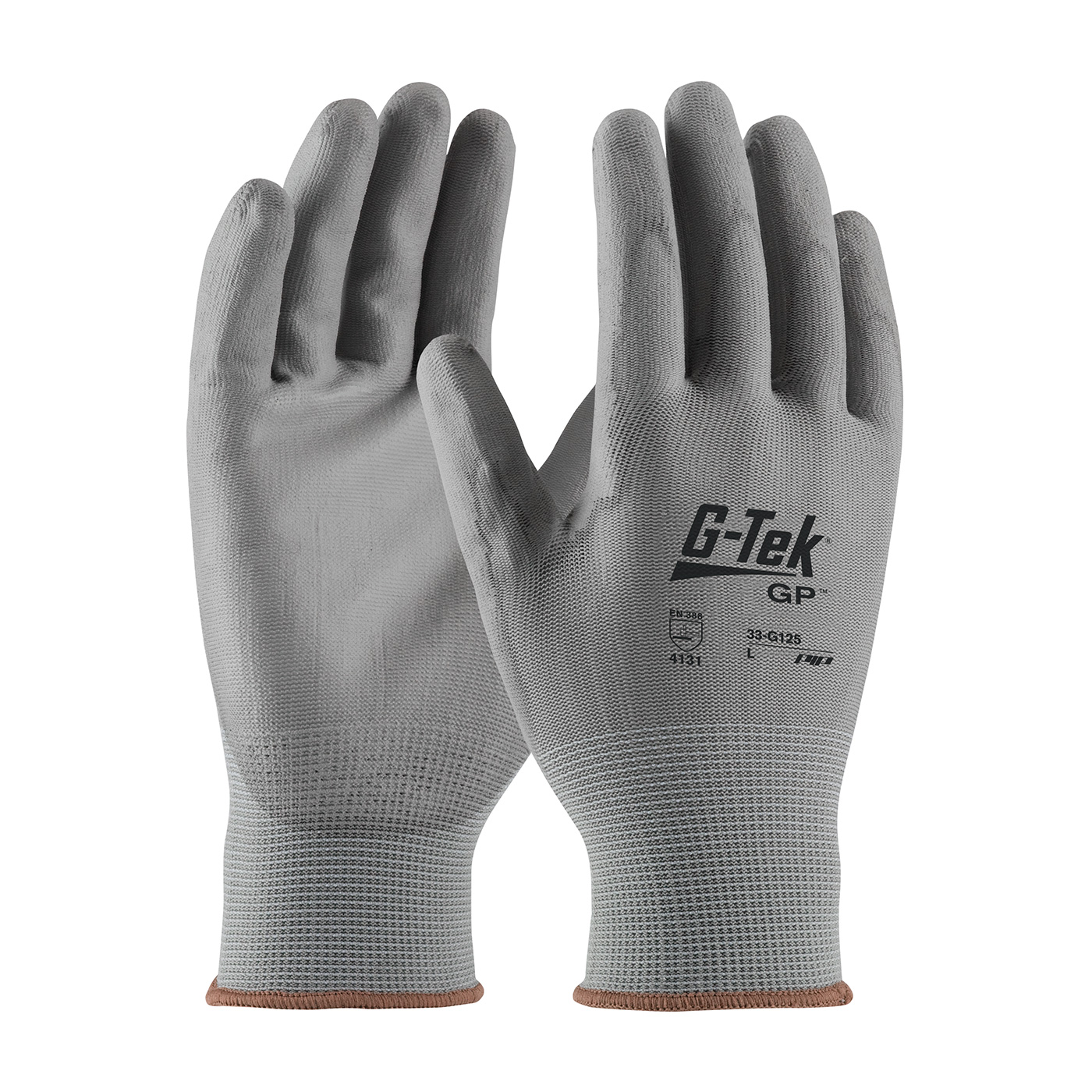 PIP 33-G125V G-Tek GP Seamless Knit Nylon Glove with Polyurethane Coated Flat Grip on Palm & Fingers - Vend-Ready