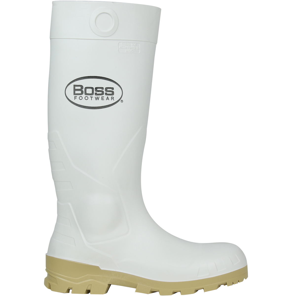 PIP 382-910 Boss Footwear 16" White PVC Steel Toe Boot