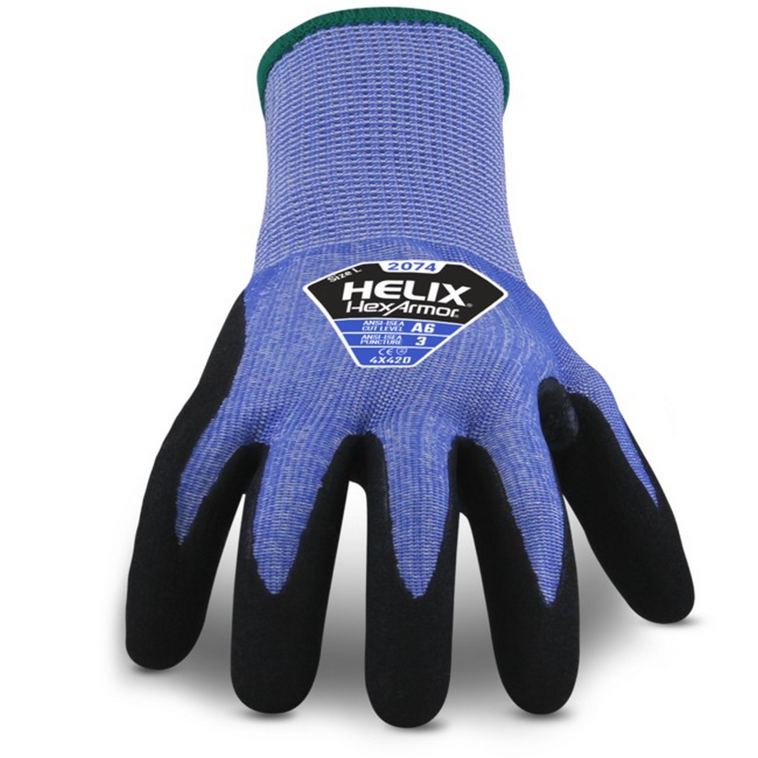 HexArmor 2074 Helix Cut Level A6, Knit, Sandy Nitrile Coated Glove