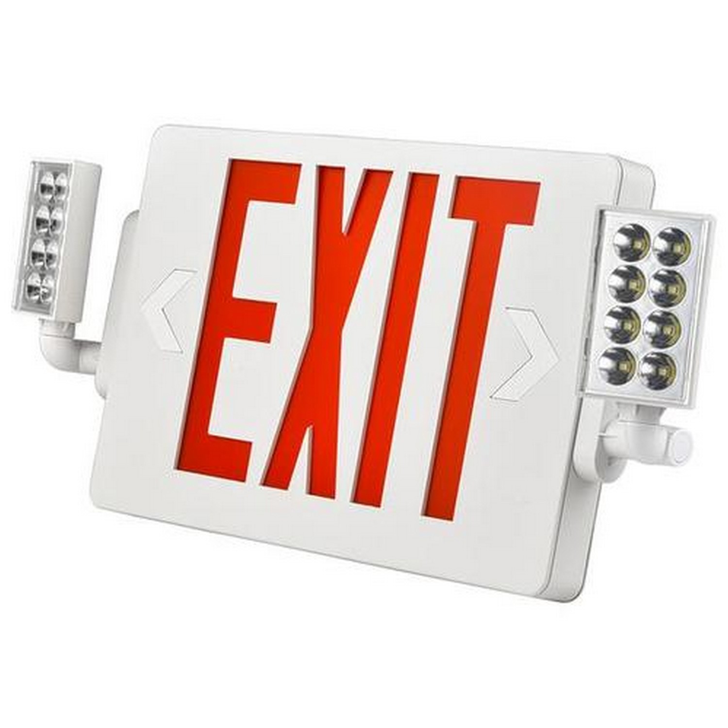 Beyond LED Technology 151306-1 LED Exit & Emergency Light Combo Single & Double Face Red Letters 3.6V Ni-Mh Battery 120-277V UL Listed (Pack Of 2)
