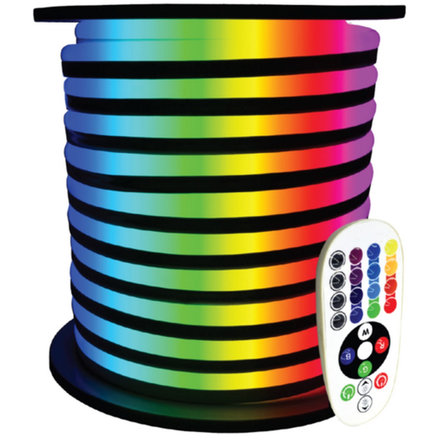 Beyond LED Technology 153712 LED Flexible Neon Rope Light 50Ft 164 Watt Rgb Includes Clips, Connectors & AC Powered Kit Ip67 Etl Listed Strip Light Etl Listed 2 Years Warranty