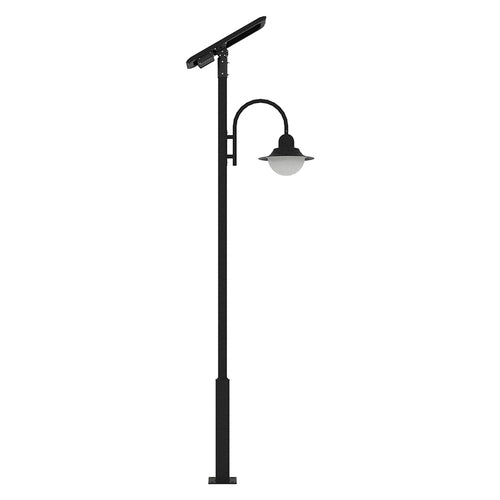 Beyond LED Technology 789112 Solar LED Decorative Pole Light 20 Watt 3000 Lumens 5000K Black Housing Pathway Lighting Garden Light Solar Post Top CAPE Light 5 Years Warranty