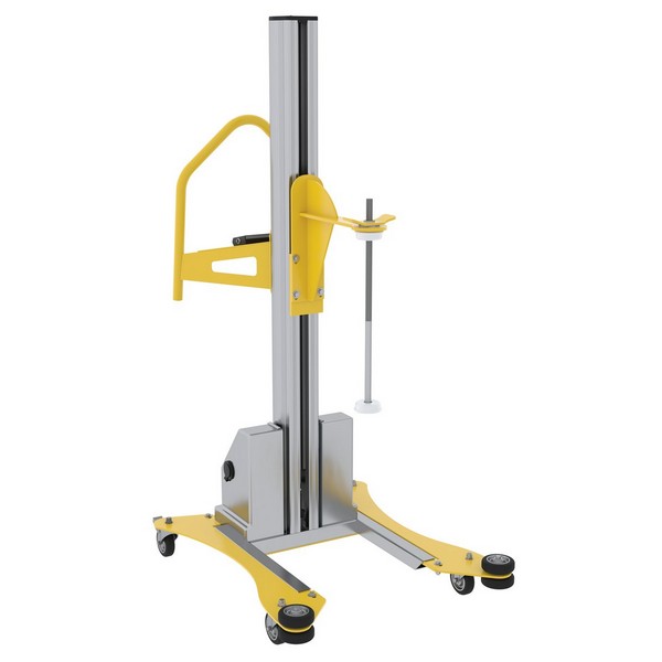 Vestil PEL-88A-D3-SWA Aluminum Quick Lift DC Powered Pallet Stretch Wrap Machine 72 In. Maximum Wrap Length Yellow