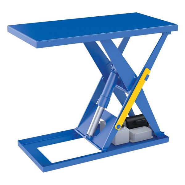 Vestil EHLT-E-2448-2-41 Steel Economical Electric Hydraulic Lift Table 24 In. x 48 In. 2000 Lb. Capacity Blue
