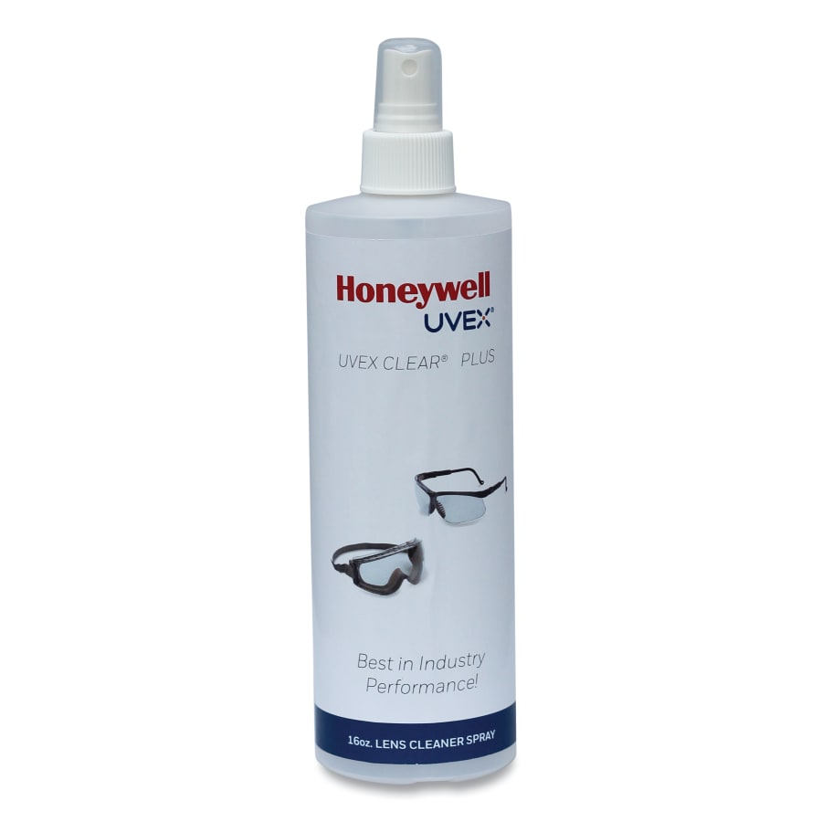 Honeywell Uvex 763-S471 Clear Plus Lens Cleaning Solution, 16 oz, Spray Bottle