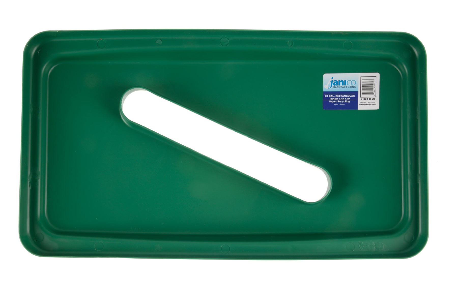 Janico 1023-06GN Green Rectangular Garbage Can Lid