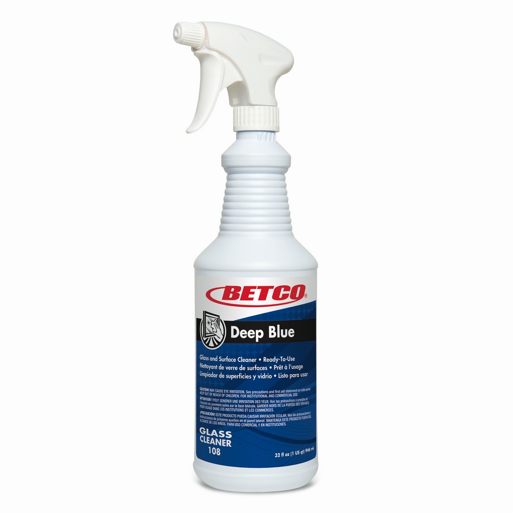 Betco 1081200 Deep Blue Glass & Surface Cleaner RTU 32oz 12/Case