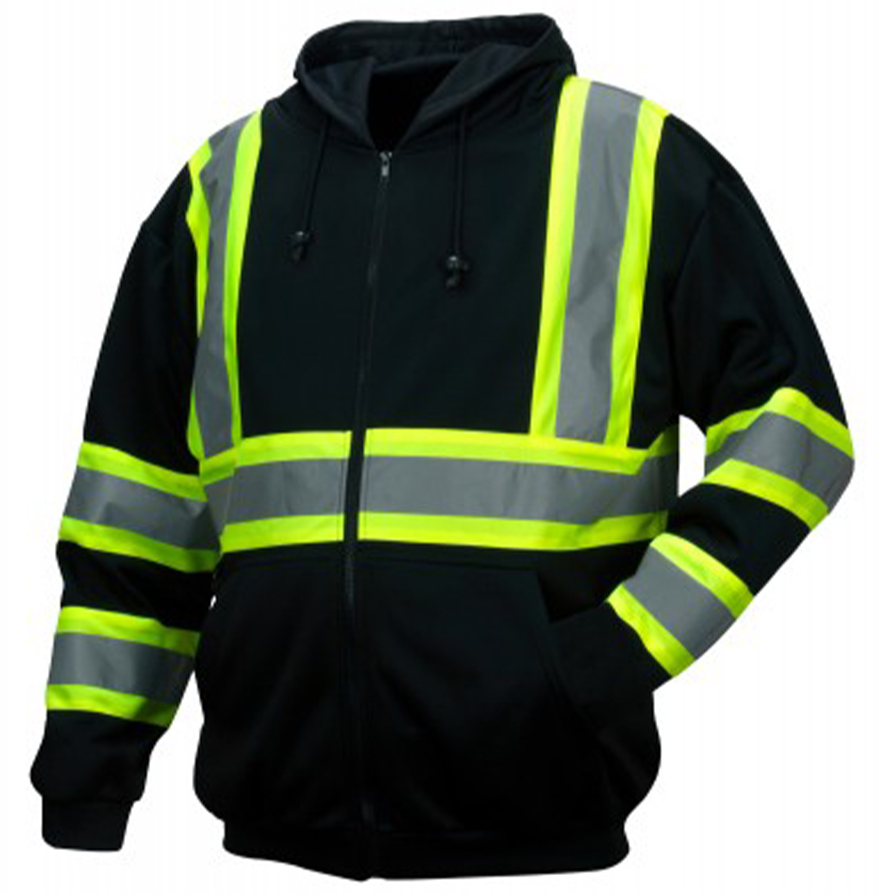 Pyramex Safety RSZH3411 Type o Class 1 Premium Zipper Sweatshirt Black