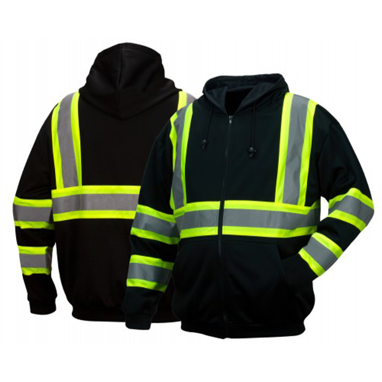 Pyramex Safety RSZH3411 Type o Class 1 Premium Zipper Sweatshirt Black
