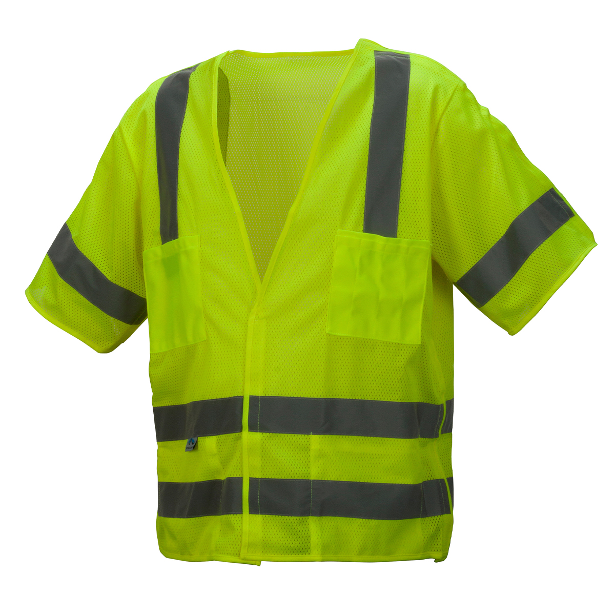 Pyramex Safety RVHL3110BR Type R - Class 3 Hi-Vis Lime Safety Vest