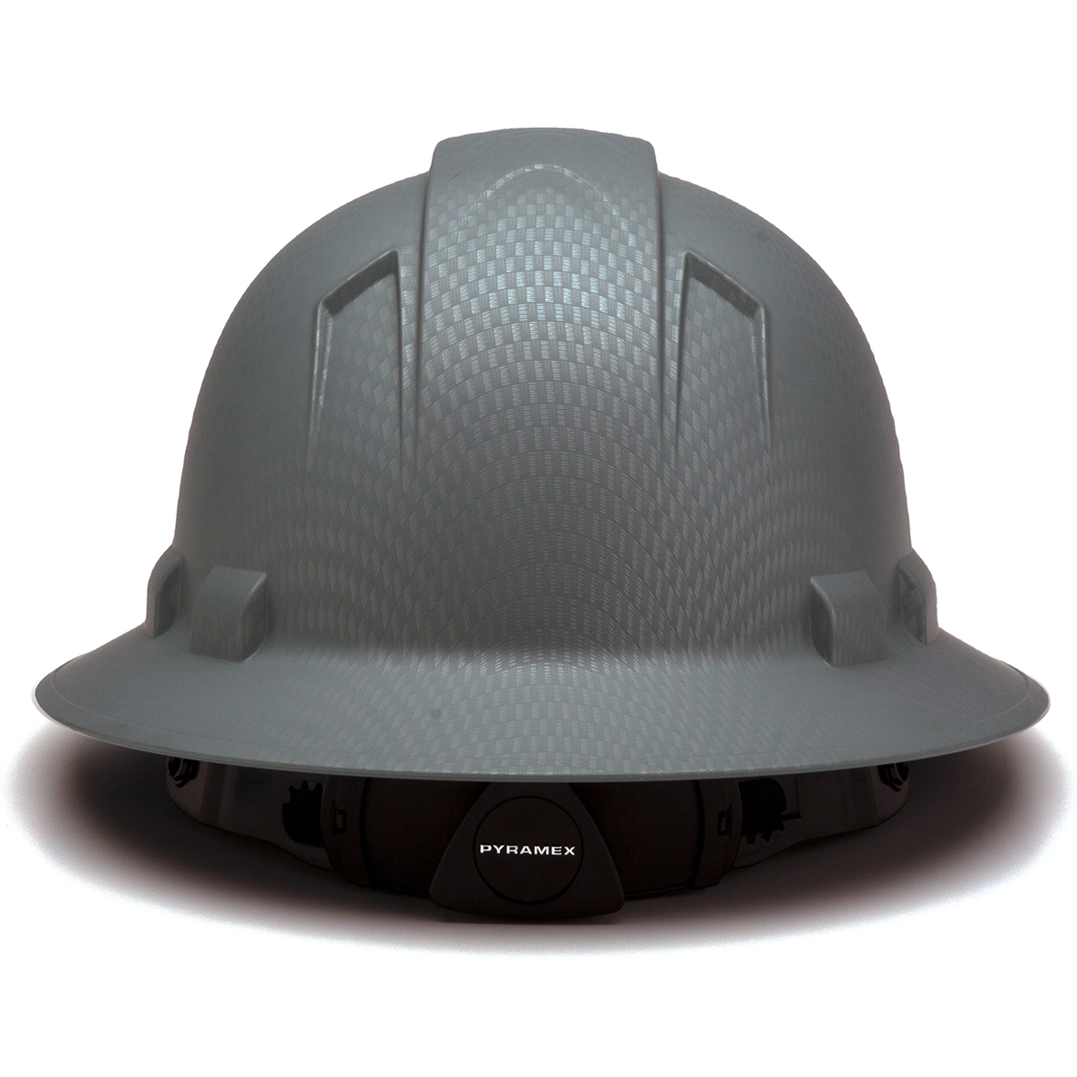 Pyramex Safety HP54123 Ridgeline Full Brim Hard Hat Silver Graphite Full Brim 4 Pt Ratchet Suspension