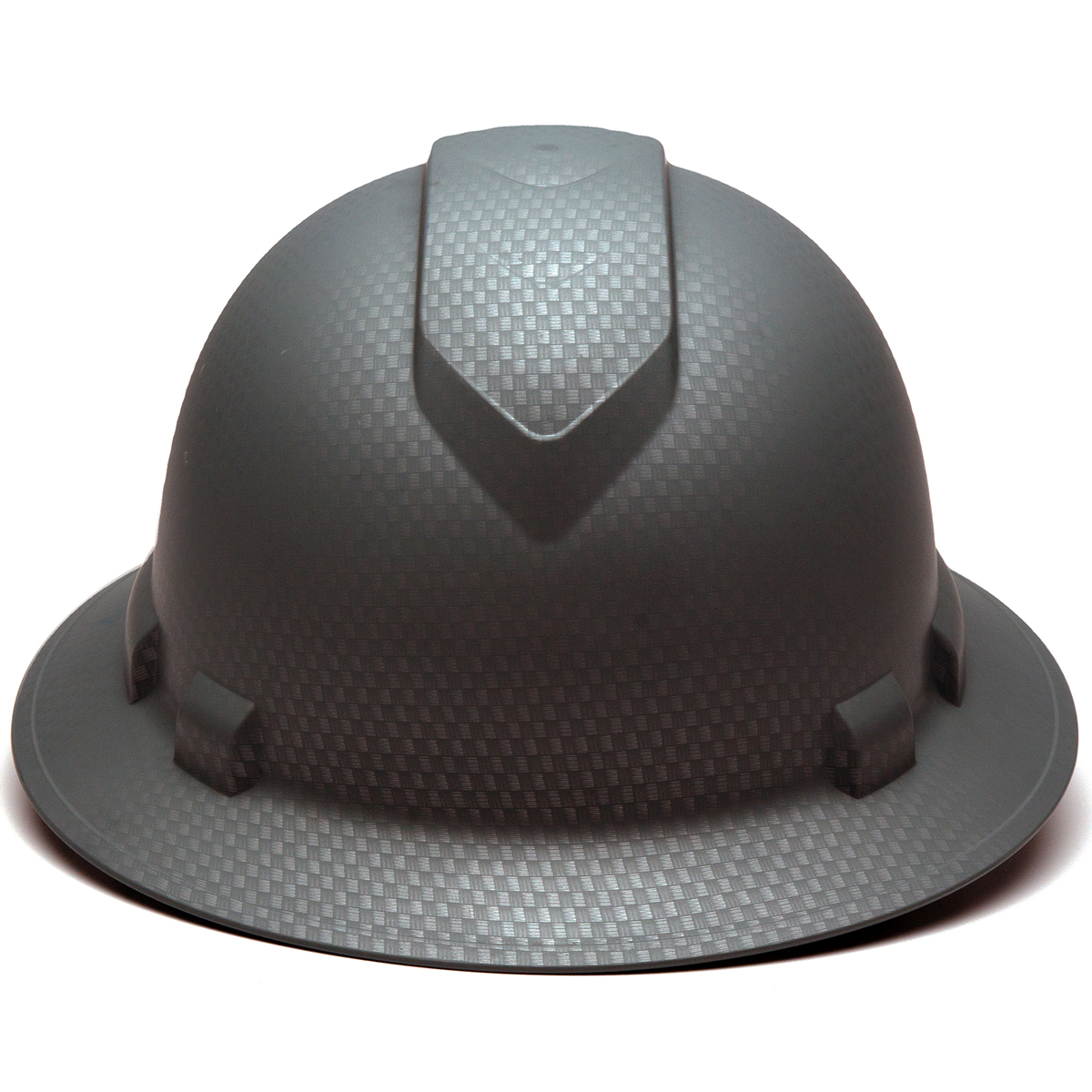 Pyramex Safety HP54123 Ridgeline Full Brim Hard Hat Silver Graphite Full Brim 4 Pt Ratchet Suspension