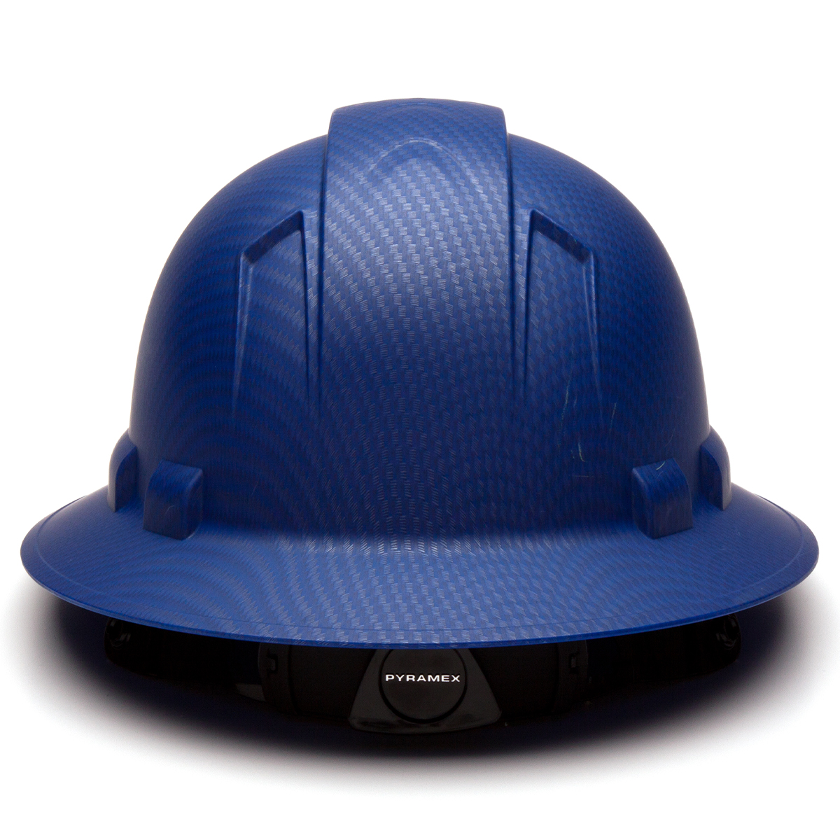 Pyramex Safety HP54122 Ridgeline Full Brim Hard Hat Matte Blue Graphite Full Brim 4 Pt Ratchet Suspension