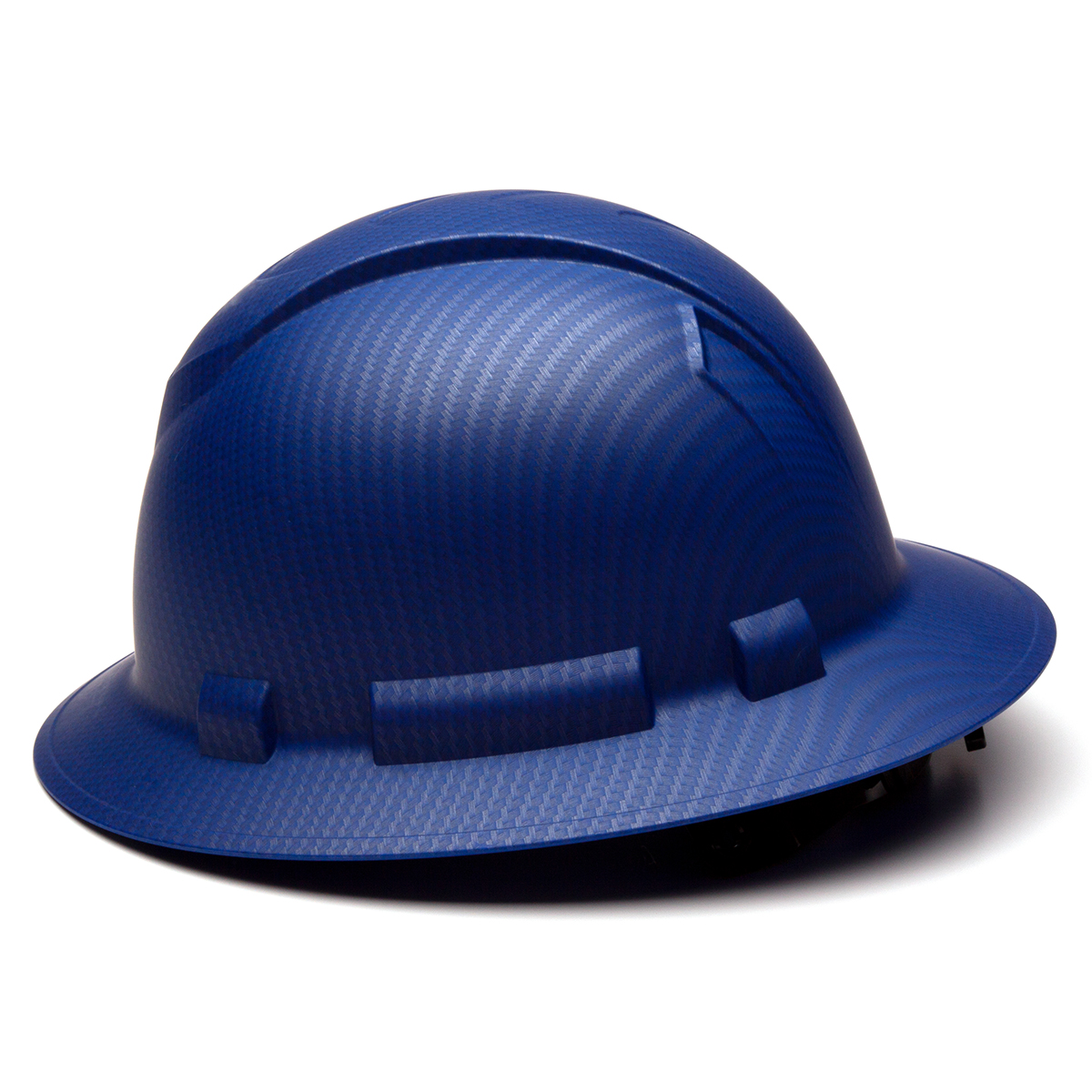Pyramex Safety HP54122 Ridgeline Full Brim Hard Hat Matte Blue Graphite Full Brim 4 Pt Ratchet Suspension