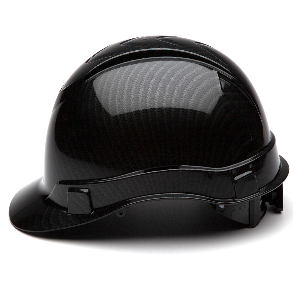 Pyramex Safety HP44117S Ridgeline Hard Hat Shiny Black Graphite Cap Style 4 Pt Ratchet Suspension