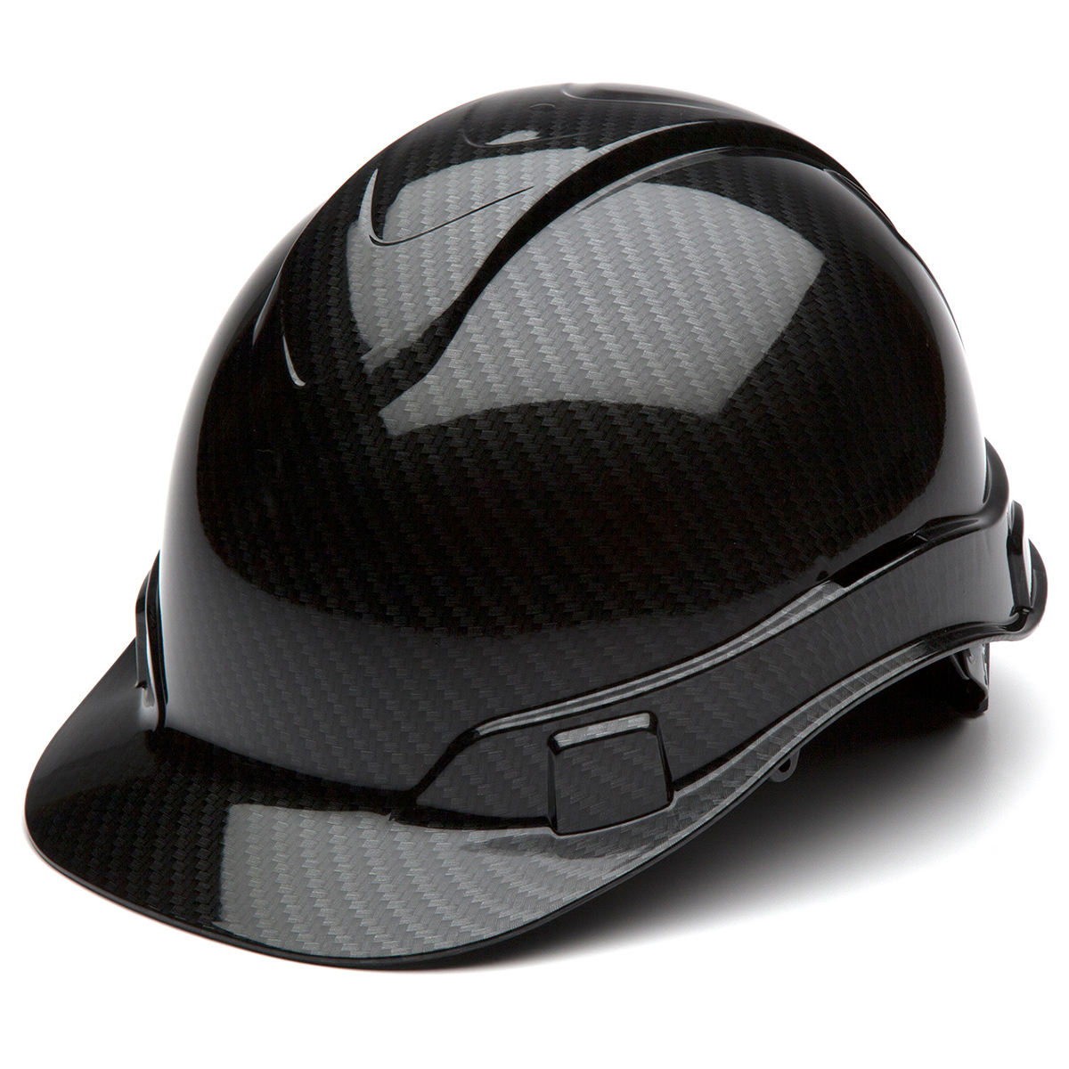 Pyramex Safety HP44117S Ridgeline Hard Hat Shiny Black Graphite Cap Style 4 Pt Ratchet Suspension