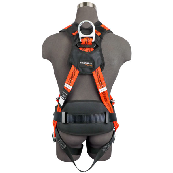Safewaze FS99160-E-QC V-Line Construction Harness- 3D, QC Chest/Legs