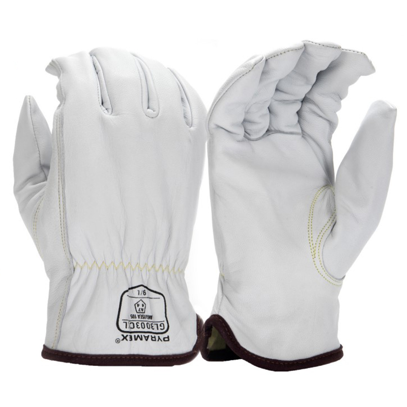Pyramex GL3003CK Select Grain Goatskin Leather Driver Gloves with A7 Para-Aramid Cut Liner