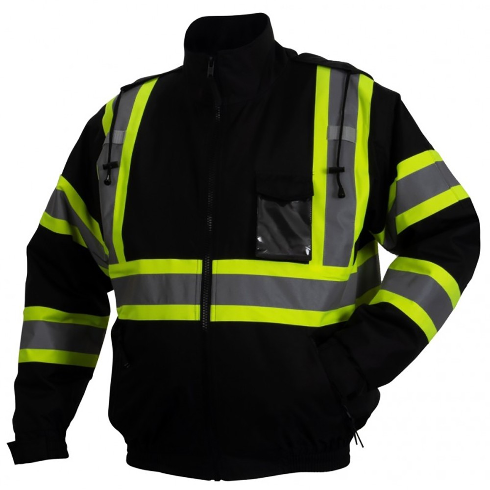Pyramex Safety RJ3711 Winter Wear - Hi-Vis Lime Bomber Jacket ANSI Type R Class 3
