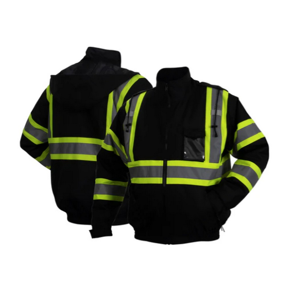 Pyramex Safety RJ3711 Winter Wear - Hi-Vis Lime Bomber Jacket ANSI Type R Class 3