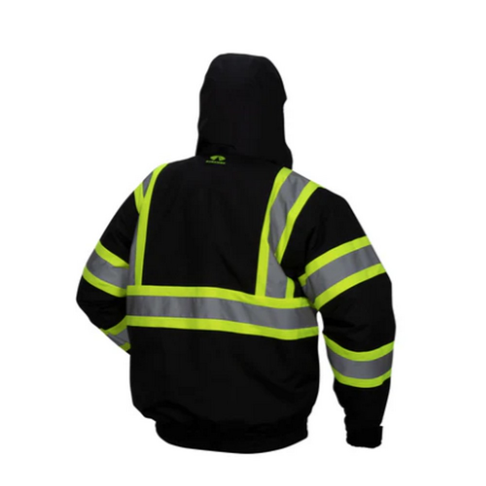 Pyramex Safety RJ3711 Winter Wear - Hi-Vis Lime Bomber Jacket ANSI Type R Class 3