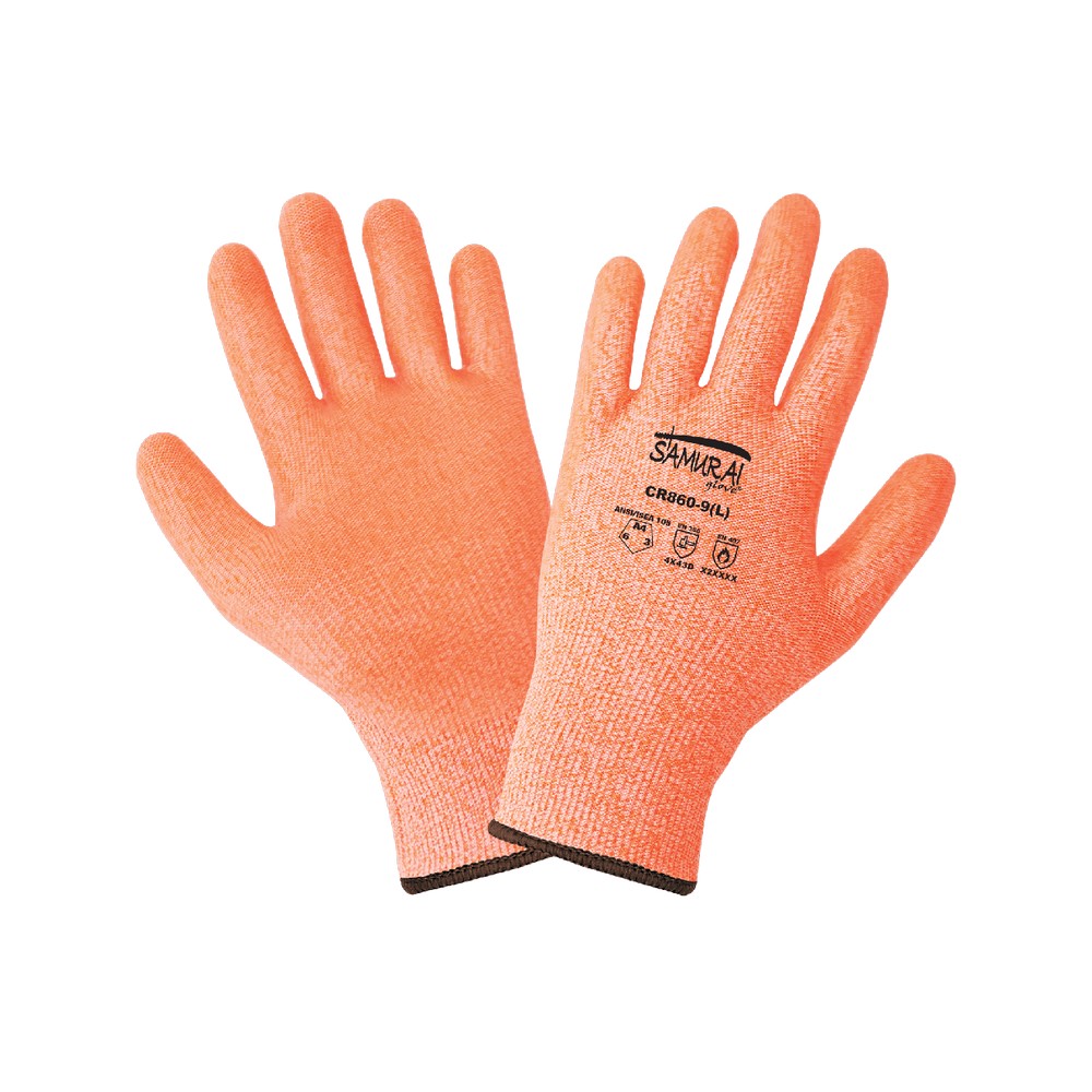 Global Glove CR860-S Samurai Glove Supreme Grip Tack-Free Vulcanized Silicone-Coated Cut, Abrasion, and Puncture Resistant Gloves