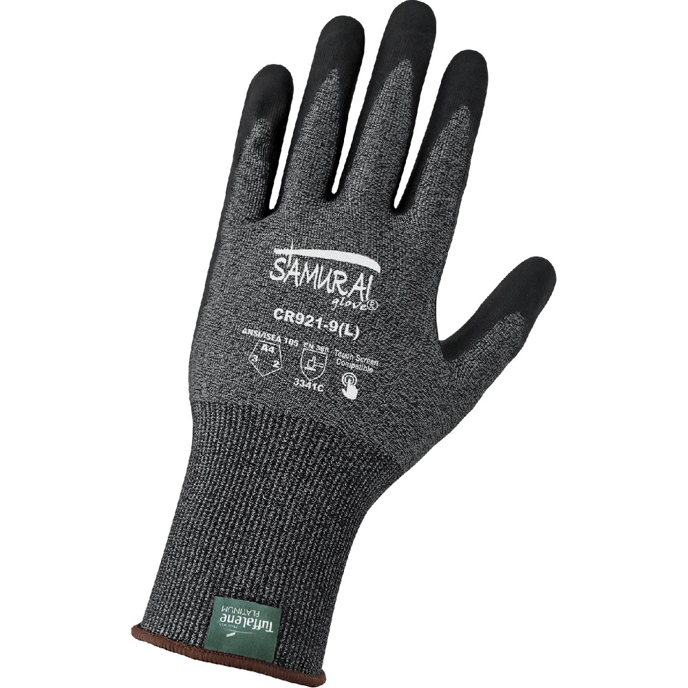 Global Glove CR921-XS Samurai Glove Salt-and-Pepper Cut Resistant Coated Touch Screen Gloves Made with 21-Gauge Tuffalene Platinum