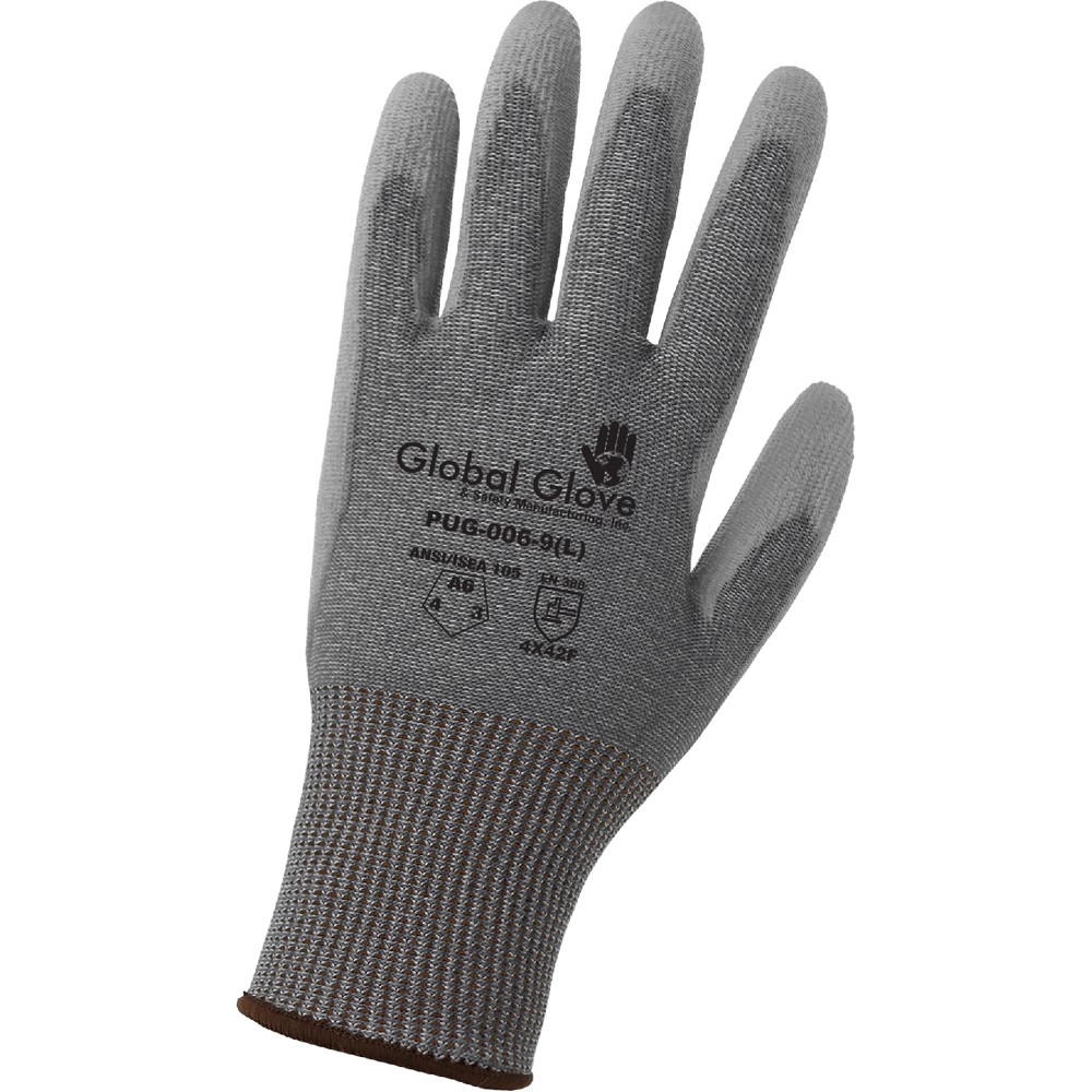 Global Glove PUG-006-XS Economy Polyurethane Coated Cut Resistant Gloves Made with High-Density Nylon