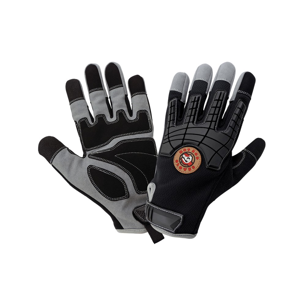 Global Glove HR8200KEV-M Hot Rod Gloves Black, Low Temperature, Insulated, Waterproof, Synthetic Leather Palm Performance Gloves with a Spandex Back