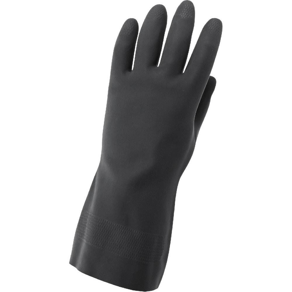 Global Glove 230F-S FrogWear Premium Black Flock-Lined 30-Mil Neoprene Unsupported Gloves with Honeycomb Pattern Grip