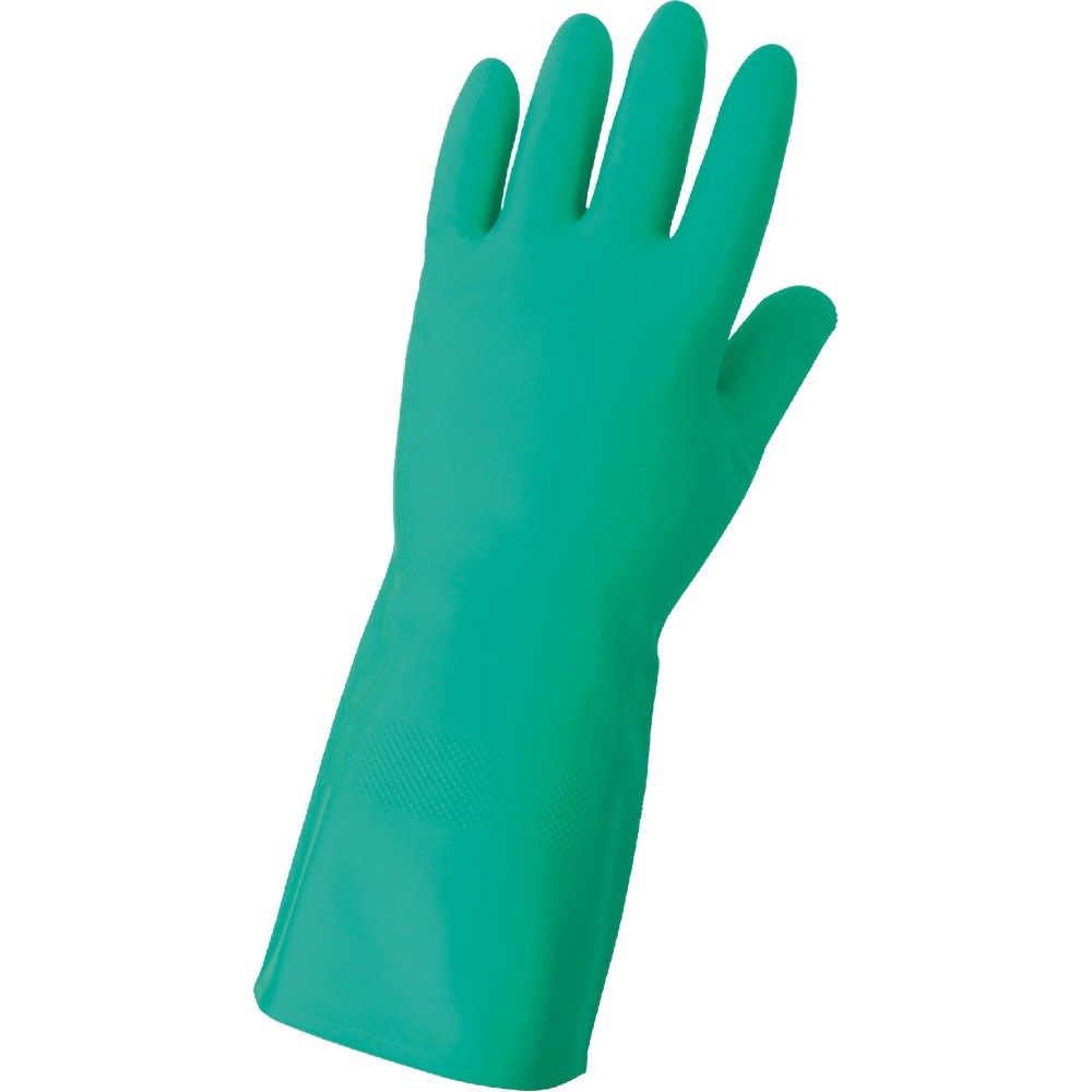 Global Glove 515-S Unlined 12-Mil Green Nitrile Raised Diamond Pattern Grip Unsupported Gloves