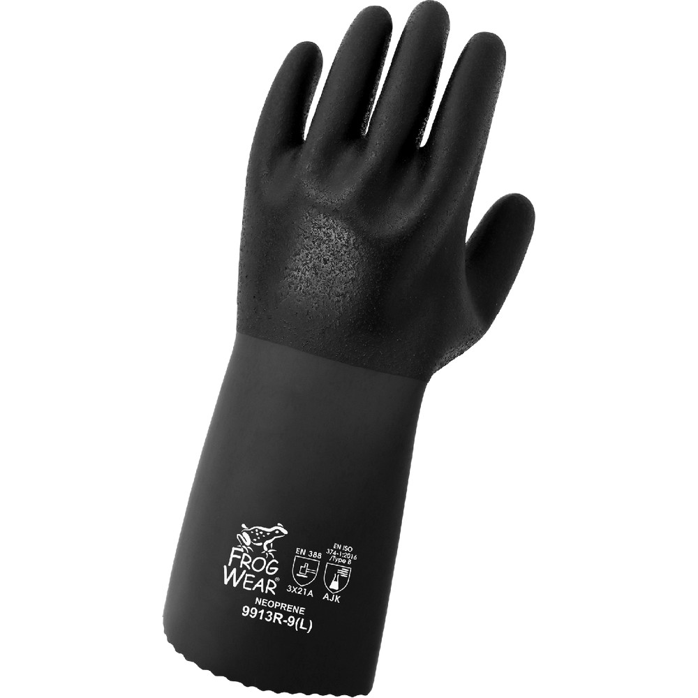 Global Glove 9913R-M FrogWear Premium Rough Finish 13-Inch Neoprene Chemical Handling Gloves
