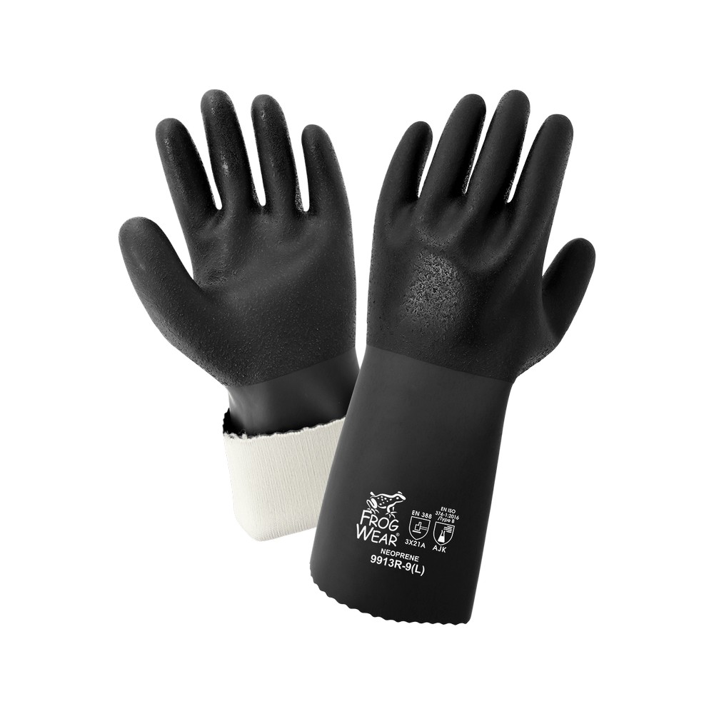 Global Glove 9913R-M FrogWear Premium Rough Finish 13-Inch Neoprene Chemical Handling Gloves