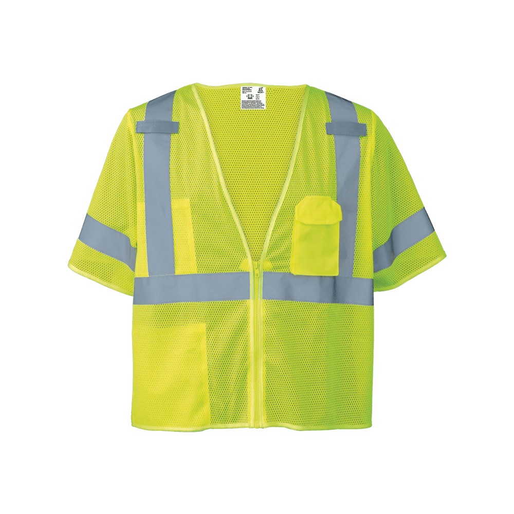 Global Glove GLO-011FR-M FrogWear HV Self-Extinguishing High-Visibility Short-Sleeved Safety Vest