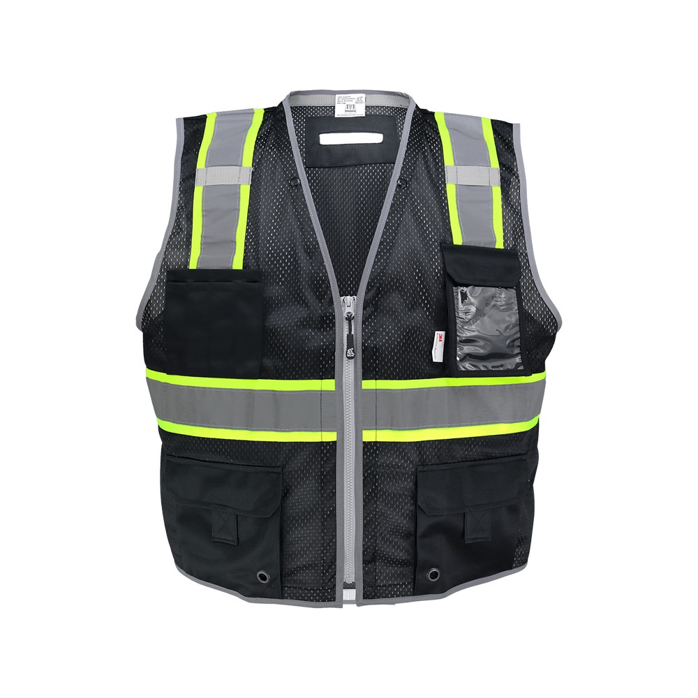 Global Glove GLO-067K-S FrogWear HV Black Enhanced Visibility Surveyors Safety Vest