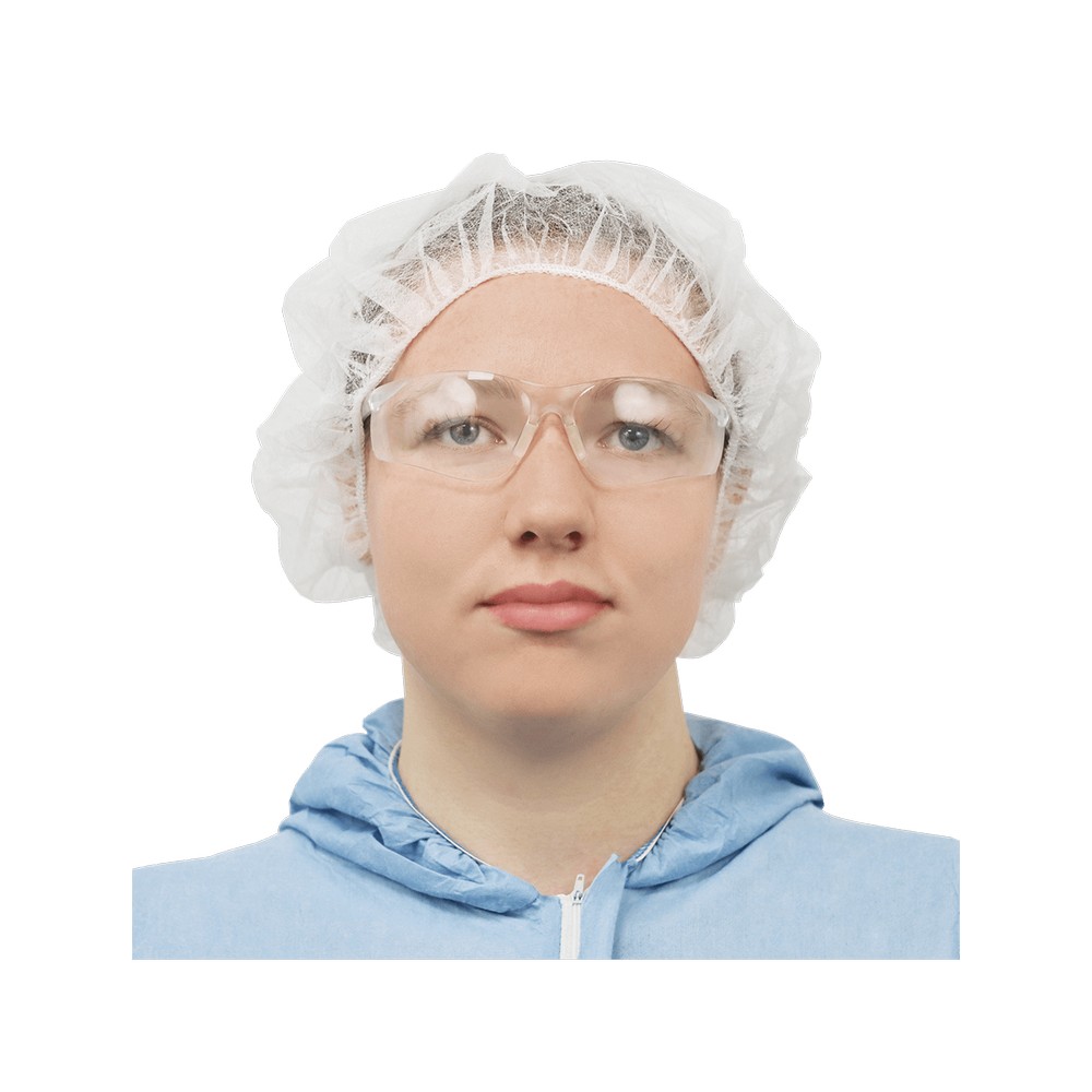 Global Glove NW-PPB24-W FrogWear White Polypropylene Disposable Bouffant Caps