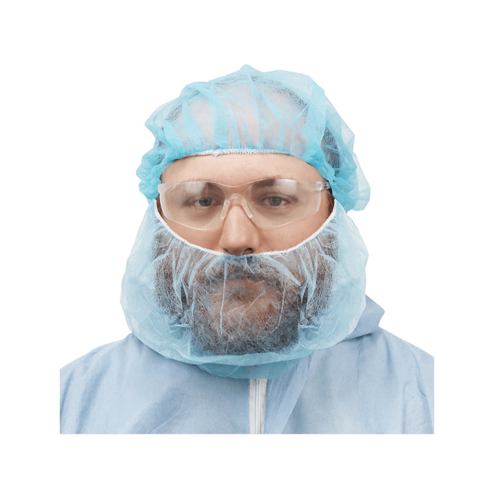 Global Glove NW-PPBR18-B FrogWear Blue Polypropylene Disposable Beard Covers