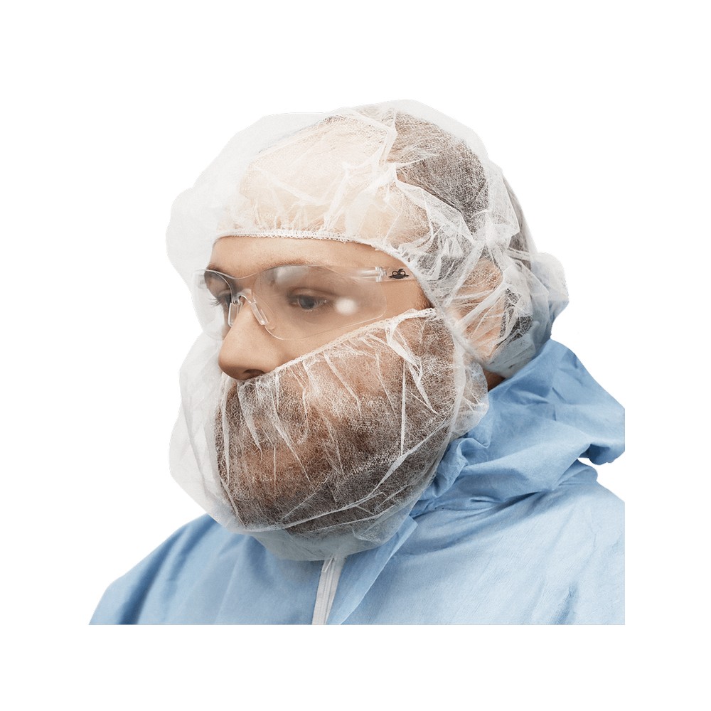 Global Glove NW-PPBR18-W FrogWear White Polypropylene Disposable Beard Covers