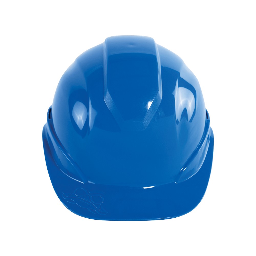 Global Glove HH-C1-B Bullhead Safety Head Protection Blue Unvented Cap Style Hard Hat With Six-Point Slide Lock Suspension