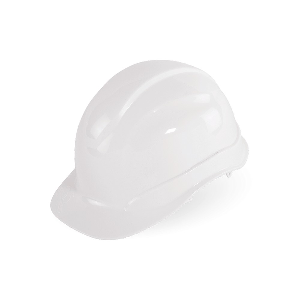 Global Glove HH-C1-W Bullhead Safety Head Protection White Unvented Cap Style Hard Hat With Six-Point Slide Lock Suspension