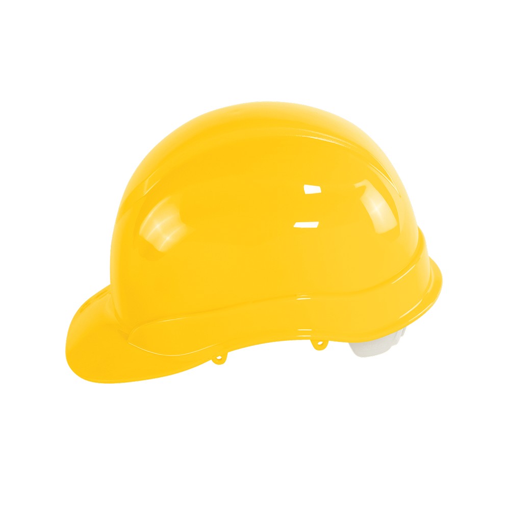 Global Glove HH-C1-Y Bullhead Safety Head Protection Yellow Unvented Cap Style Hard Hat With Six-Point Slide Lock Suspension